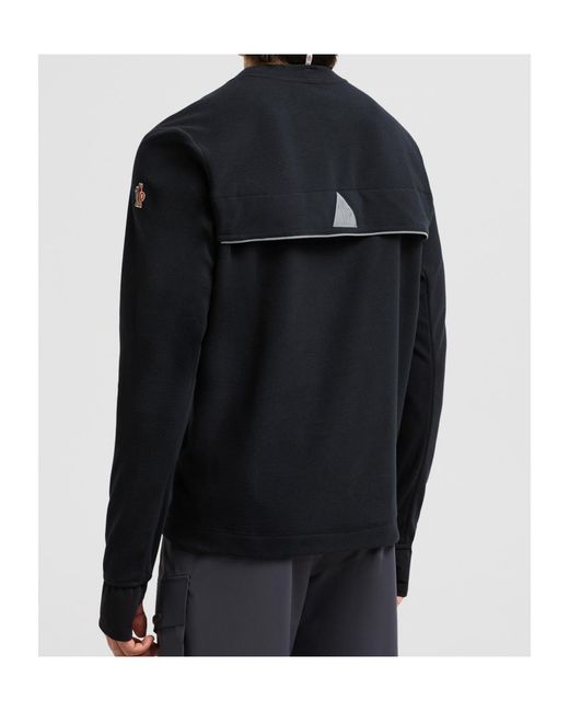 Moncler Black Grenoble Logo Embroidered Crewneck Jumper for men