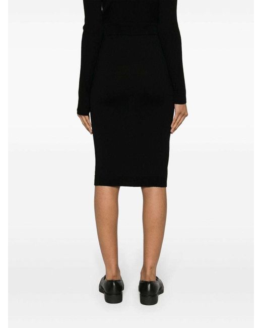 Vivienne Westwood Black Logo Embroidered Midi Skirt