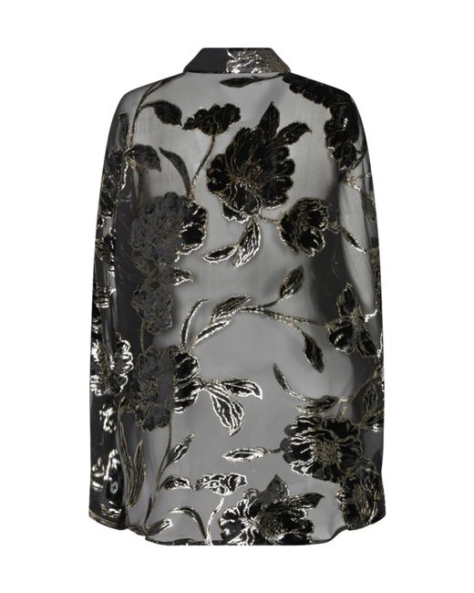 Roberto Cavalli Black Floral Pattern Shirt