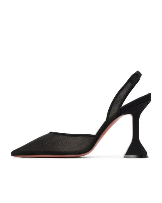 AMINA MUADDI Black Holli Mesh Sling 95 Pointed-Toe High-Heeled Sandals