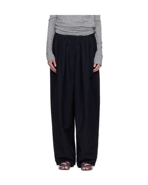 OPEN YY Black Gathered Trousers