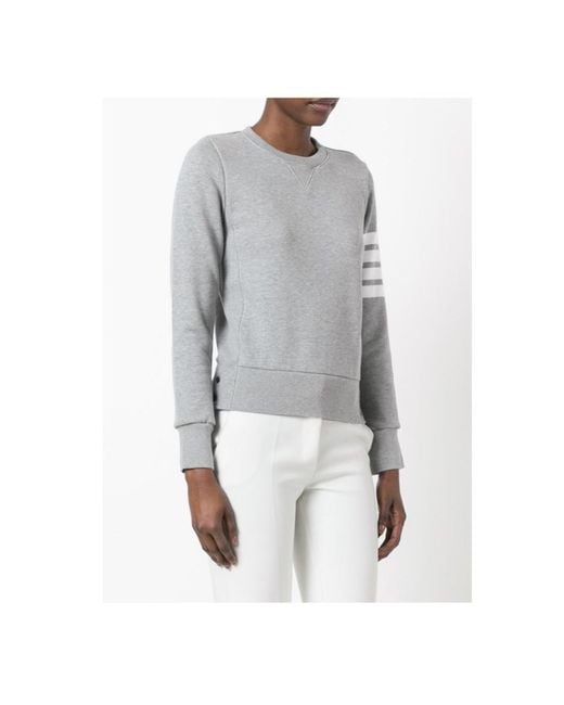 Thom Browne Gray 4-Bar Crewneck Sweatshirt