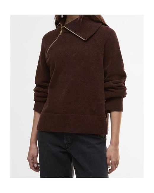 Barbour Purple Saskia Funnel-Neck Jumper