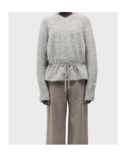 Samsøe & Samsøe Gray V-Neck Sweater