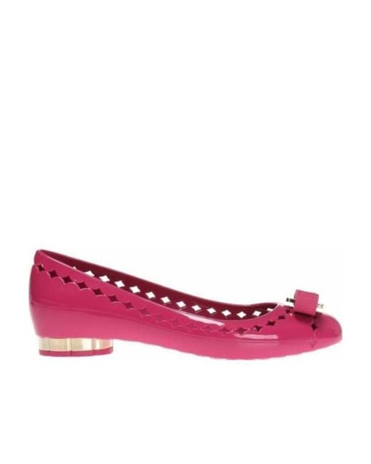 Ferragamo Pink Bow Ballet Shoes