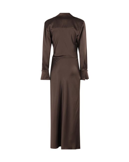 Jonathan Simkhai Brown Wrap-Front Maxi Dress