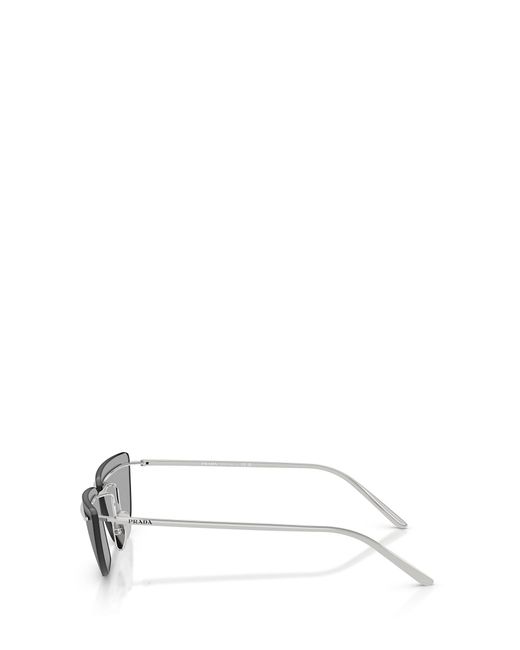 Prada White Eyewear Butterfly Frame Sunglasses