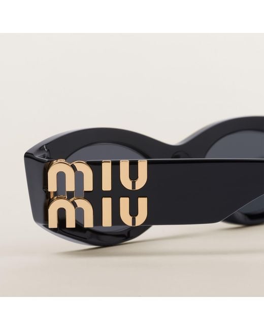 Miu Miu White Eyewear Cat-Eye Sunglasses