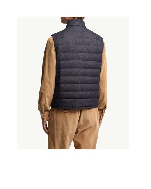 Moncler Blue Liorane Denim Down Vest for men