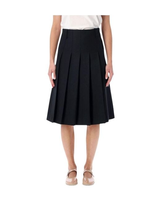 A.P.C. Black Long Pleated Skirt