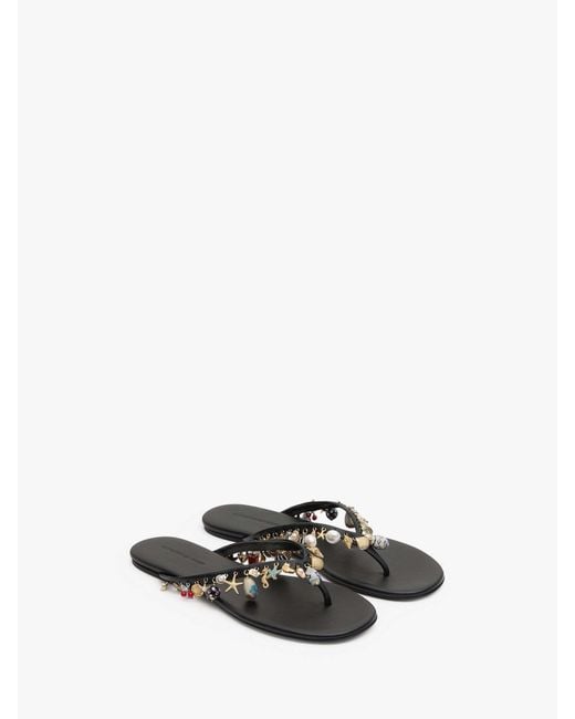 Christopher Esber Black Memento Charm-Embellished Leather Flip-Flops