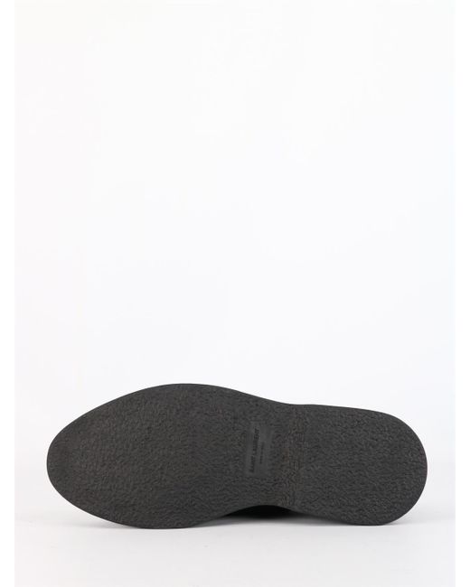 Saint Laurent Black Buckle-Fastening Almond-Toe Loafers for men