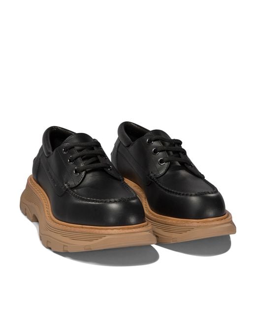McQueen Black Chunky-Sole Lace-Up Shoes for men