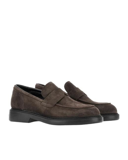 Hogan Brown H704 Loafers for men