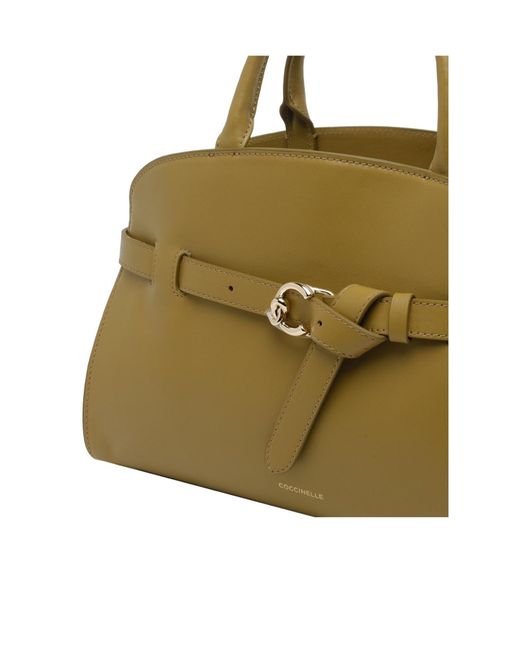 Coccinelle Natural Sabine Logo Stamp Medium Tote Bag