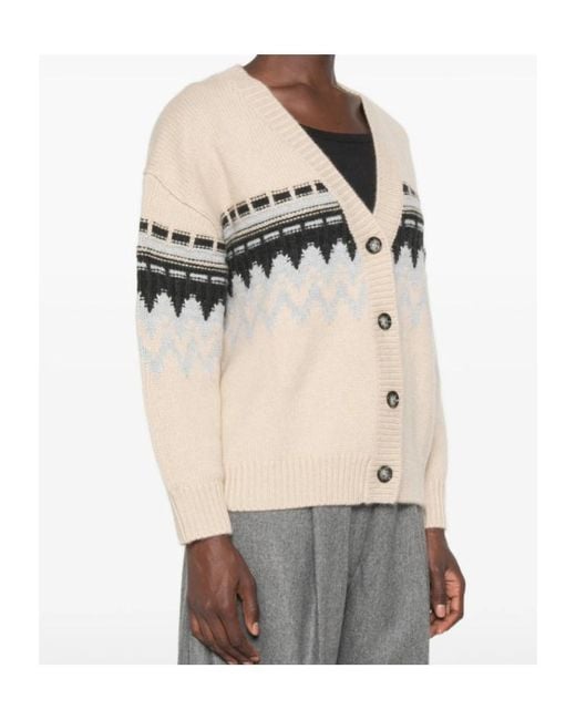 Allude Natural V-Neck Cardigan