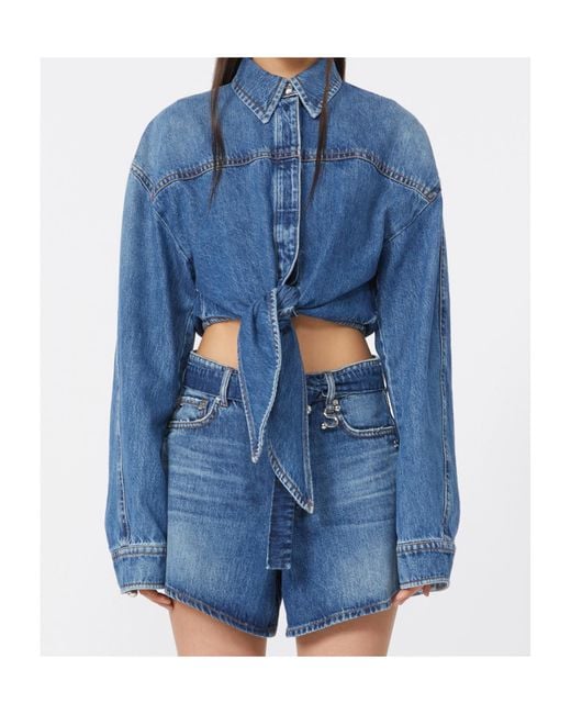 Sportmax Blue Tie-Front Shirt