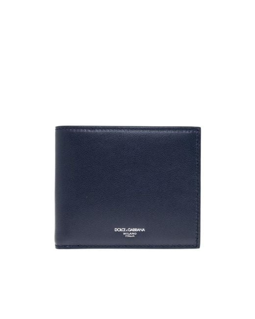 Dolce & Gabbana Blue Logo Printed Bifold Wallet for men