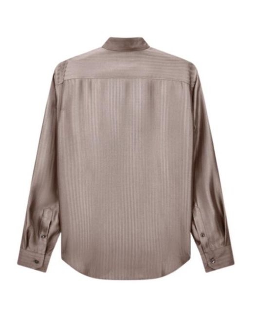 Giorgio Armani Brown Herringbone Pattern Shirt for men
