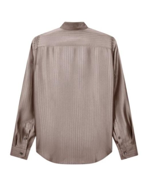 Giorgio Armani Brown Herringbone Pattern Shirt for men