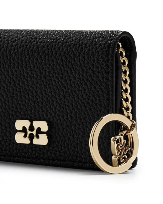 Ganni Black Flip Card Holder