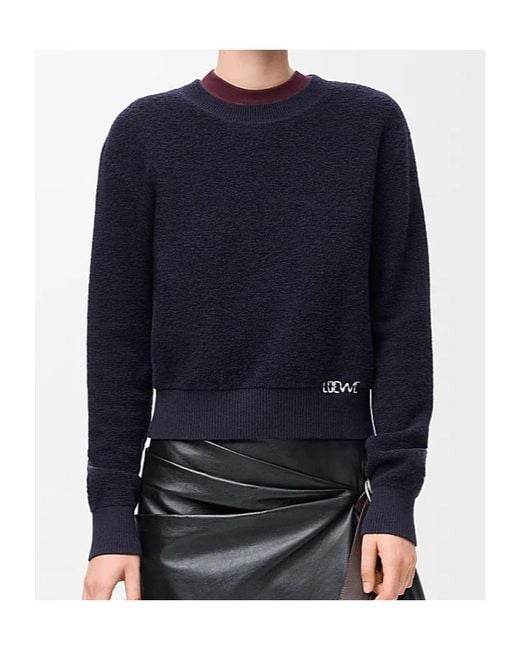 Loewe Blue Logo Embroidered Crewneck Jumper