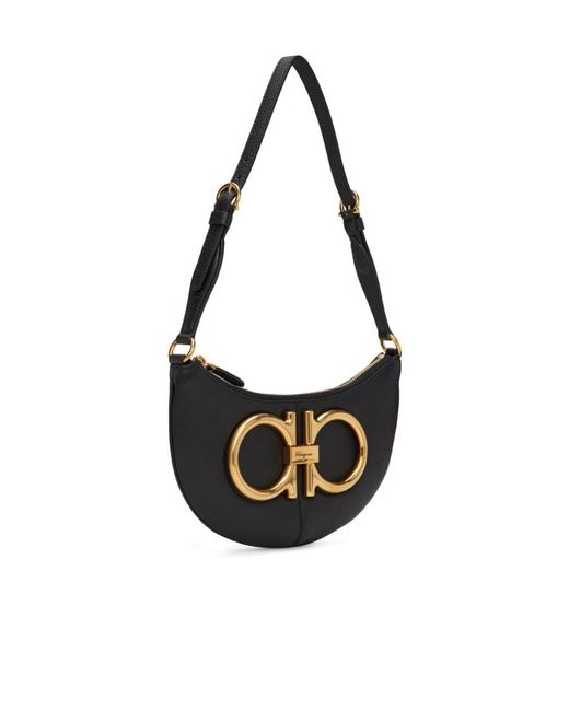 Ferragamo Black Logo Shoulder Bag