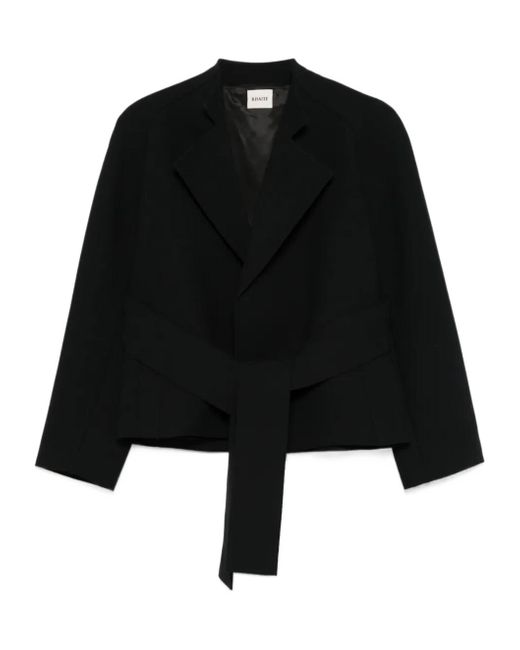 Khaite Black Edith Long-Sleeved Belted Jacket