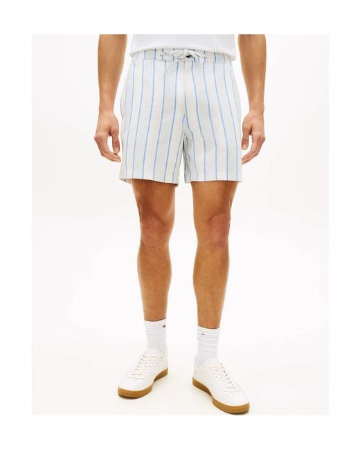 Tommy Hilfiger Blue Dover Open Weave Dobby 8 Inseam Shorts for men
