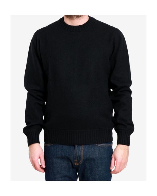 Gran Sasso Blue Ribbed Crew Neck Knitwear for men