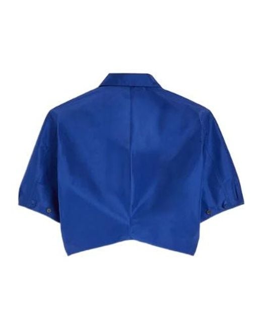 Jil Sander Blue Technical Faille Shirt
