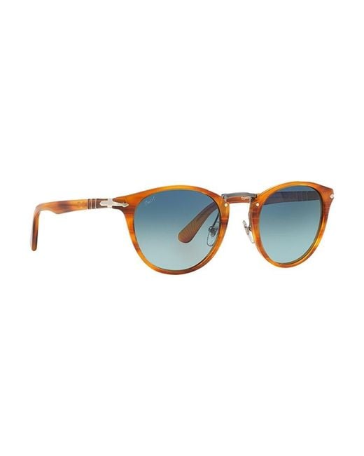 Persol Blue Round Frame Sunglasses for men