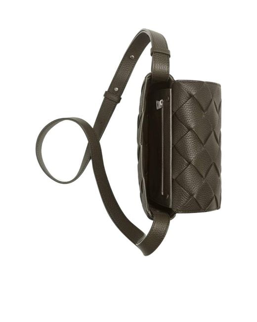 Bottega Veneta Black Diago Intreccio Crossbody Bag for men
