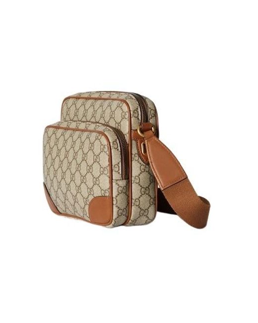 Gucci Natural Gg Emblem Medium Crossbody Bag for men