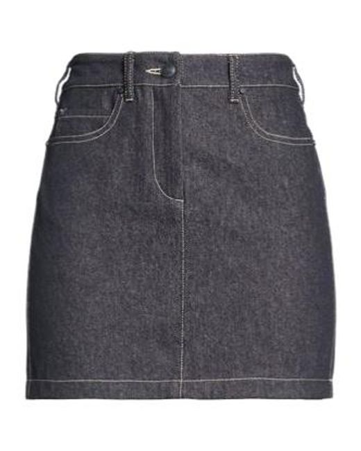 Max Mara Gray High-Waisted Straight Mini Skirt