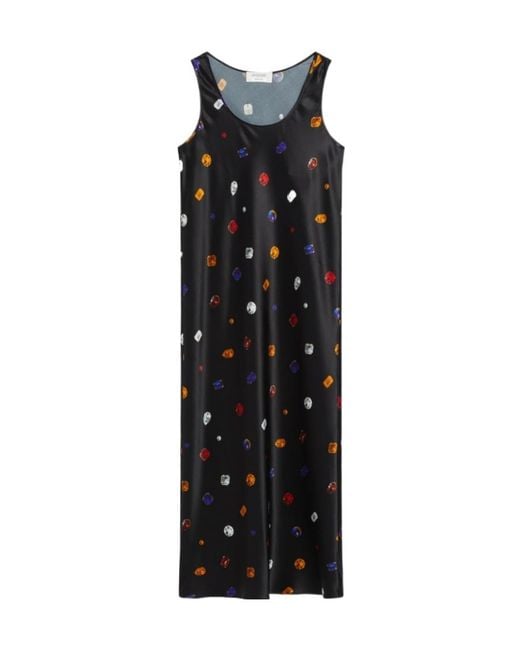 Sportmax Black Printed Sleeveless Dress