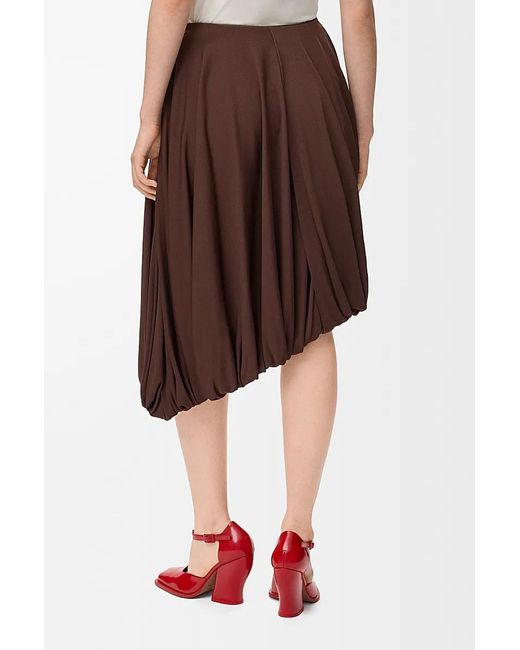Loewe Brown Draped Viscose Skirt