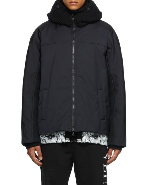 Valentino Blue Contrast Hooded Jacket for men
