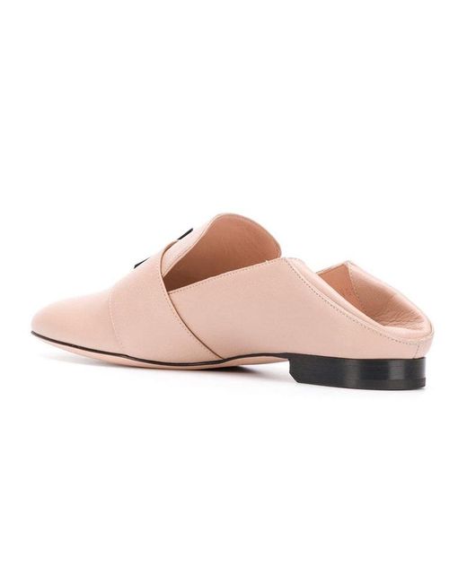 Bally Pink Buckled Leather Loafers