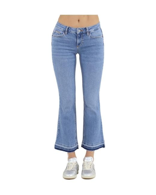 Liu Jo Blue Unfinished Hem Bootcut Jeans