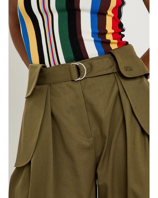 Loewe Green Blended Cotton Pants
