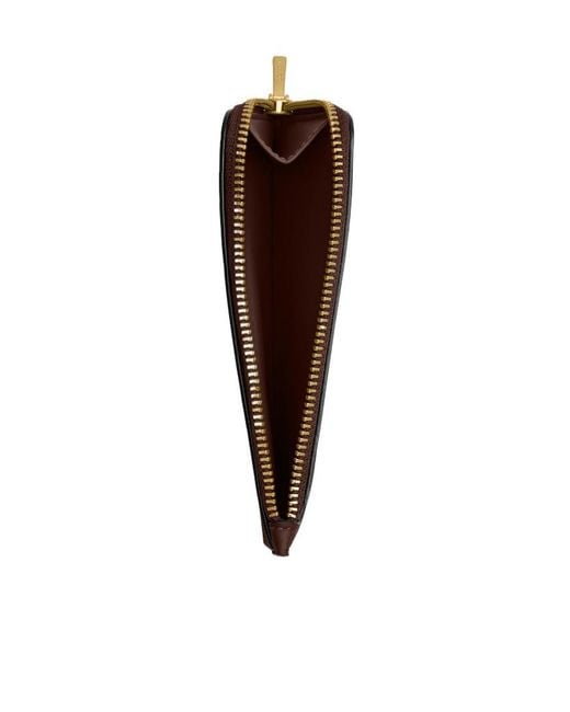 COACH Brown Logo-Detail Zip-Around Card Holder