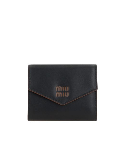 Miu Miu Black Smooth Leather Small Wallet