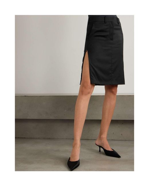 Helmut Lang Black Side Split Mini Skirt