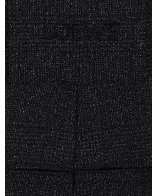 Loewe Black Check-Pattern Cargo Shorts