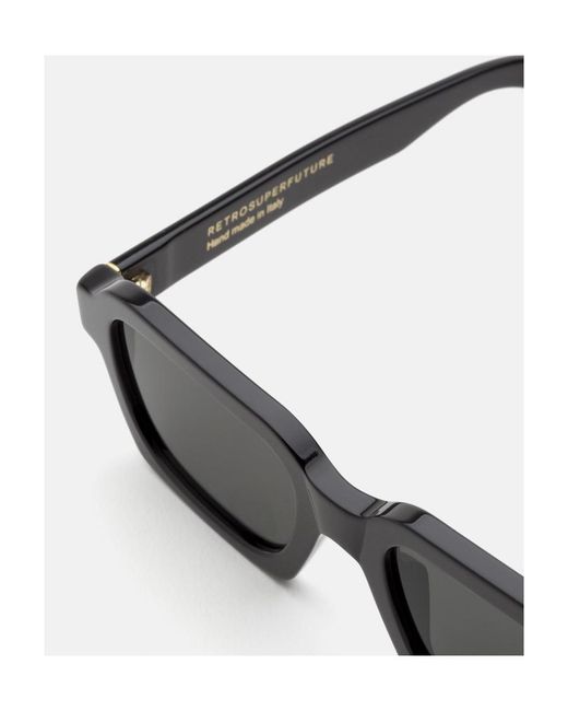 Retrosuperfuture Black Caro Rectangular Frame Sunglasses for men