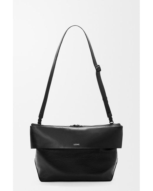Loewe Black Logo Print Shoulder Bag for men