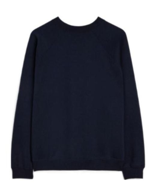Jil Sander Blue Cashmere Blend Crew-Neck Sweatshirt for men