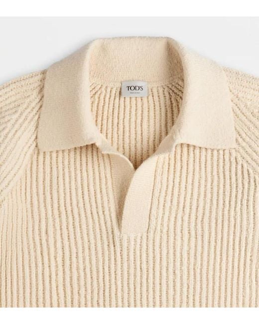 Tod's Natural Polo Shirt Collar Jumper for men