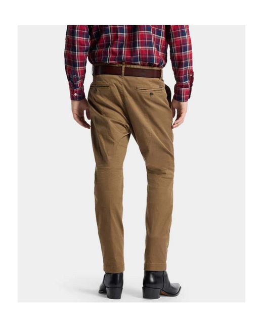 DSquared² Natural Button-Fastening Chino Pants for men